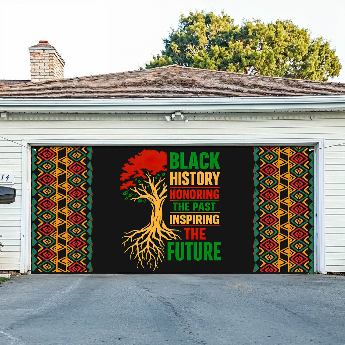 Shineful Garage Door Banner Decoration Legacy Tree