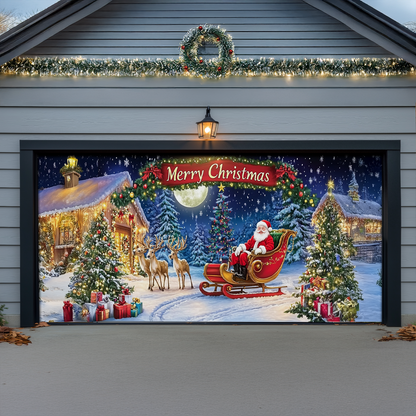 Shineful Garage Door Banner Decoration - Santa's Magical Night