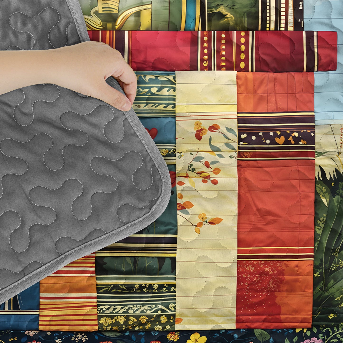 Shineful Quilt 3-Piece Set Cozy Cat