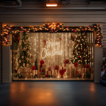 Shineful Garage Door Banner Decoration Golden Holiday Glow