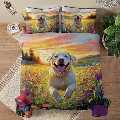 Shineful All Season Quilt 3-Piece Set - Joyous Labrador Retriever