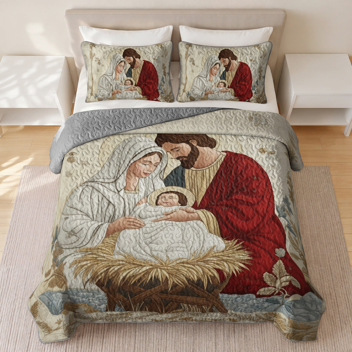 Shineful Quilt 3-Piece Set Nativity Blessing