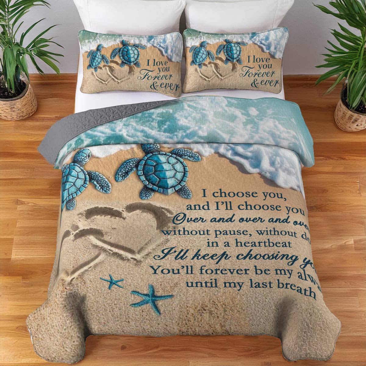 Shineful All Season Quilt 3-Piece Set Turtle Lover