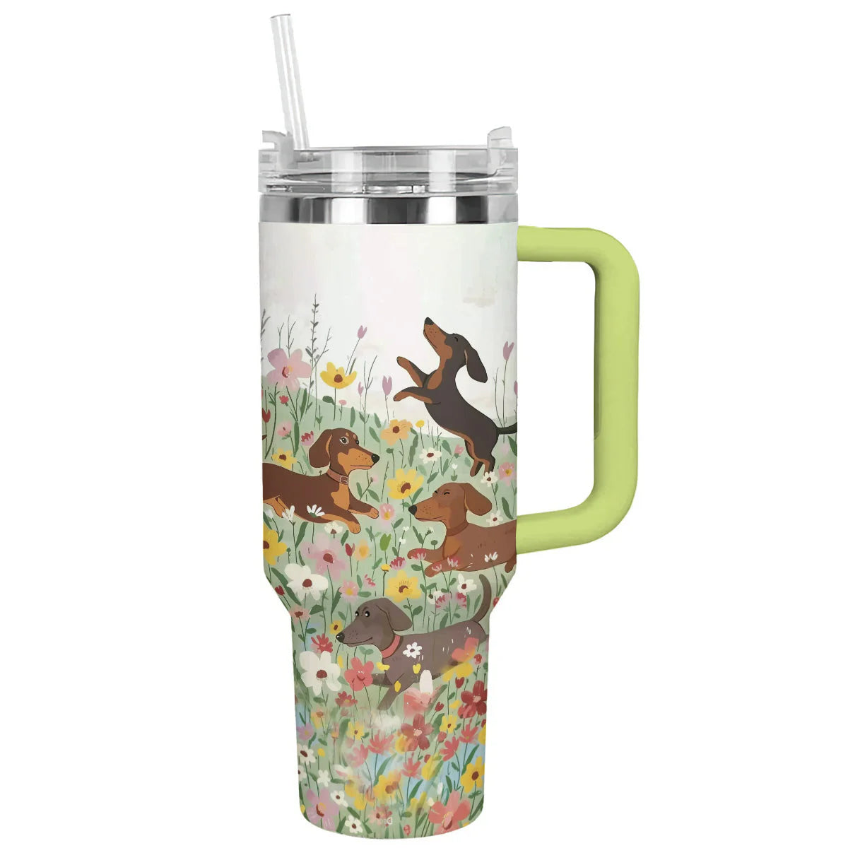 Shineful Bundle Beach Bag And Tumbler  Dachshund In Flower Garden