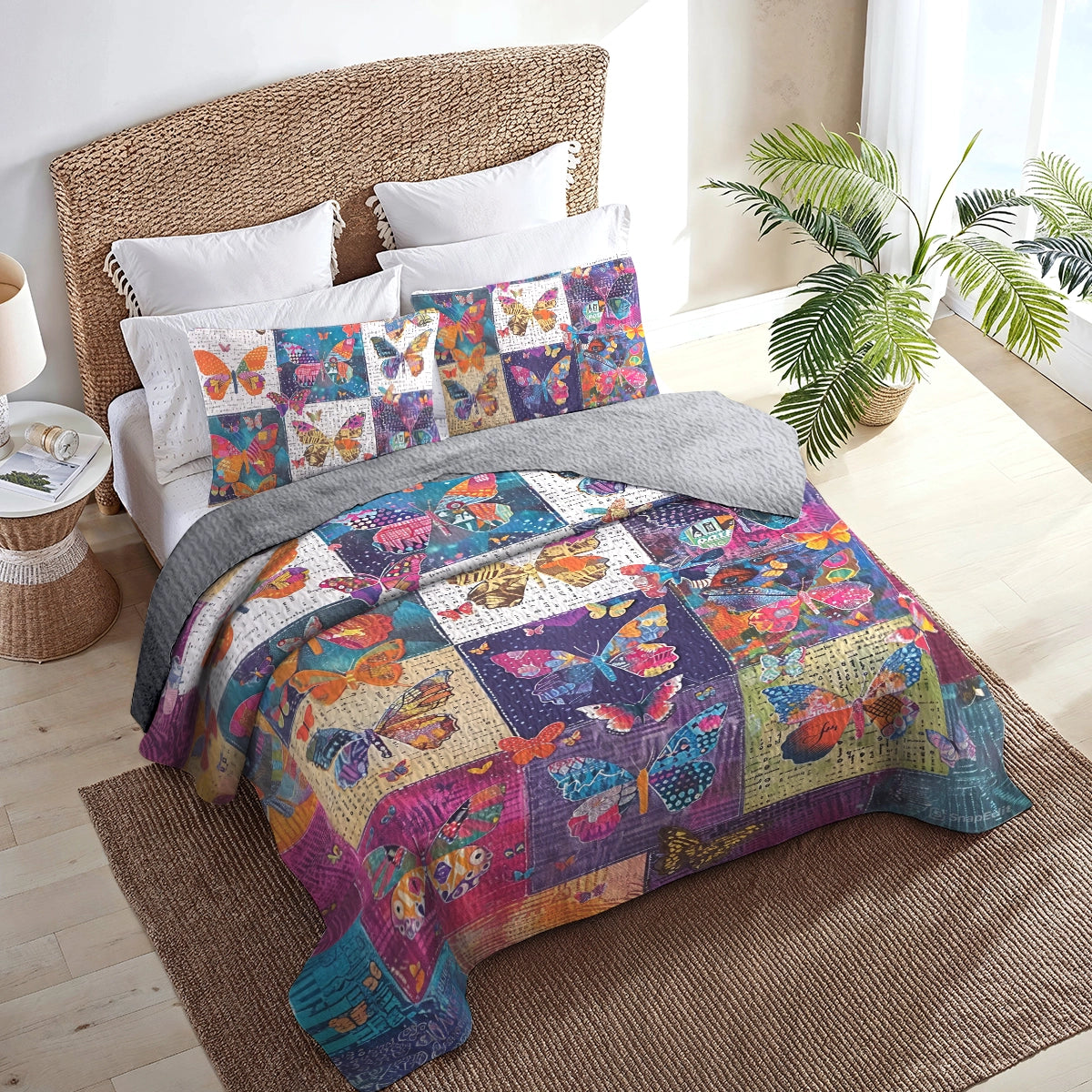 Shineful All Season Quilt 3-Piece Set Flutter Fantasy Butterfly