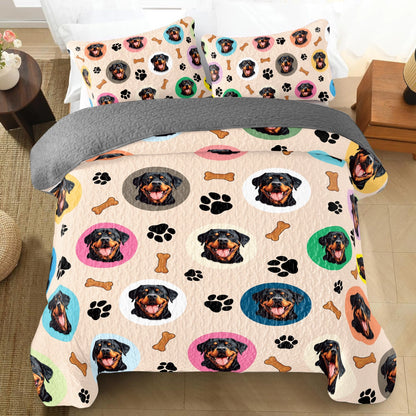 Shineful All Season Quilt 3-Piece Set - Rottweiler's Dreamland