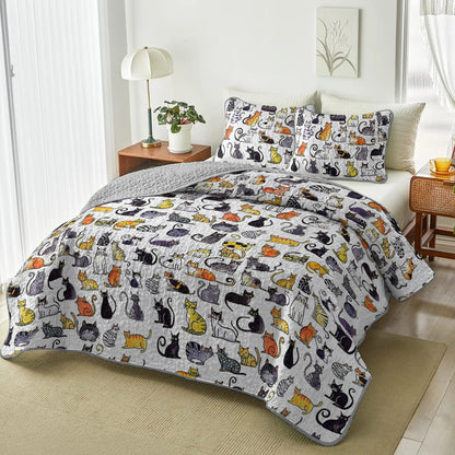 Shineful All Season Quilt 3-Piece Set Cats In My Life