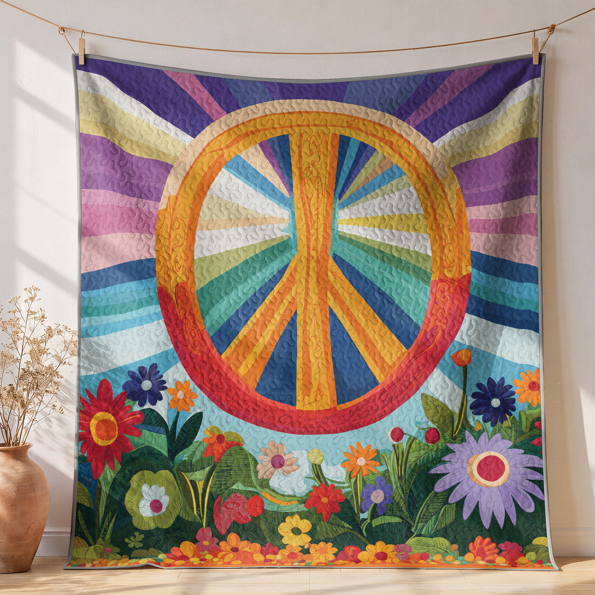 Shineful Quilt 3-Piece Set Peace Bloom
