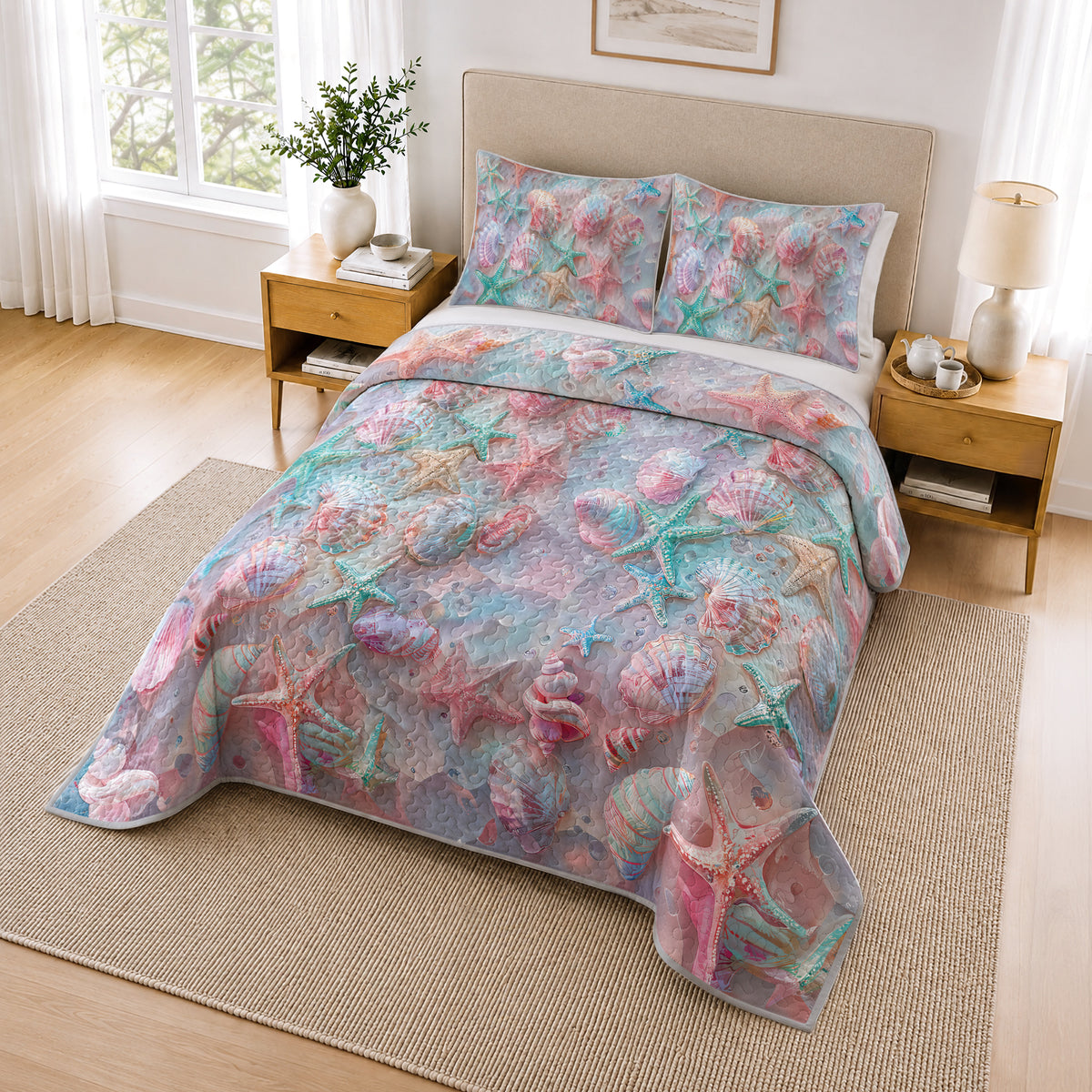 Shineful Quilt 3-Piece Set Coastal Shell
