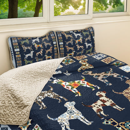 Shineful All Season Quilt 3-Piece Set - Labrador Retriever Patchworks