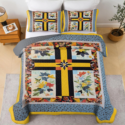 Shineful All Season Quilt 3-Piece Set God Sunny Blooms