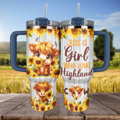 Shineful Tumbler Just A Girl Who Love Highland Cow