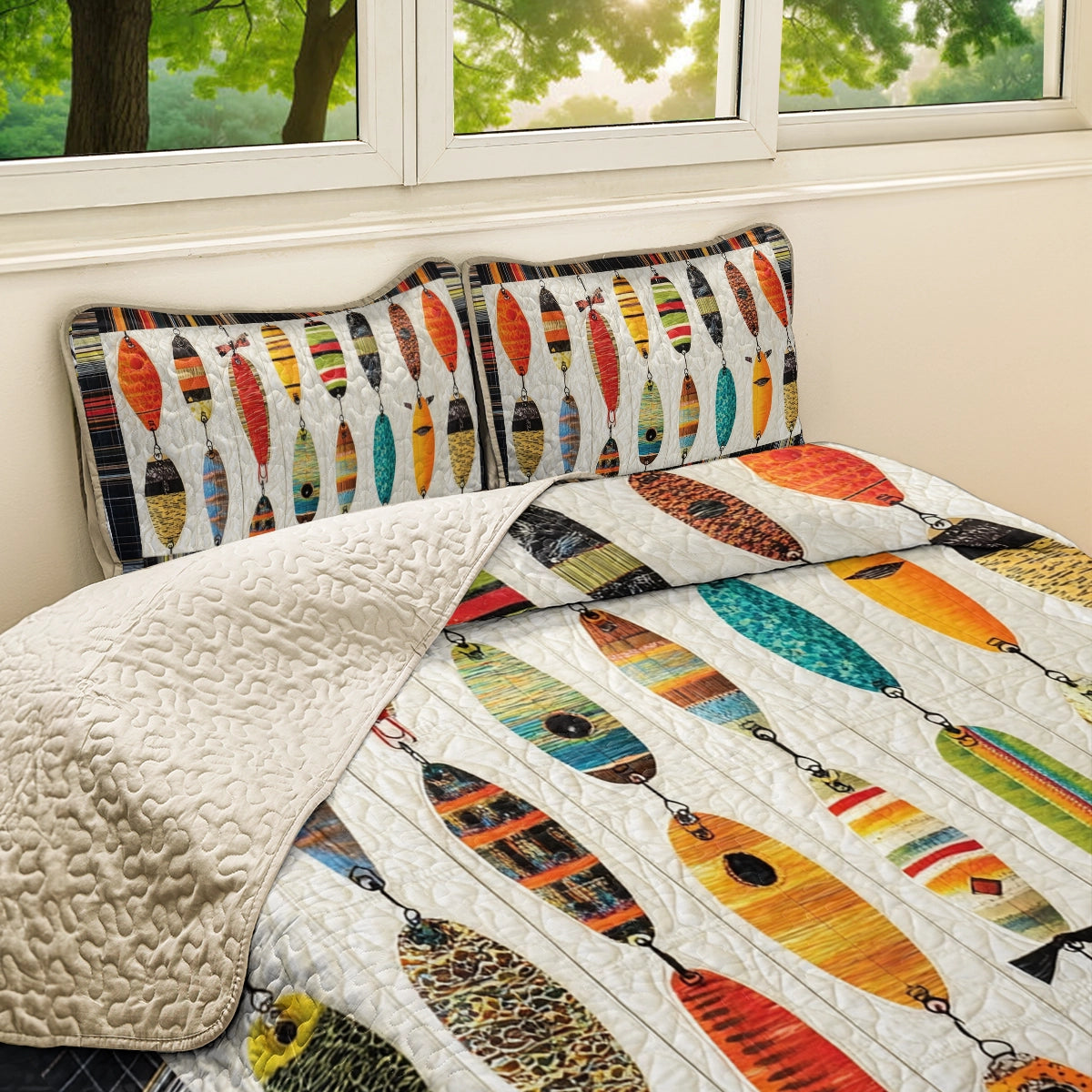 Shineful All Season Quilt 3-Piece Set Fishing Big Catch