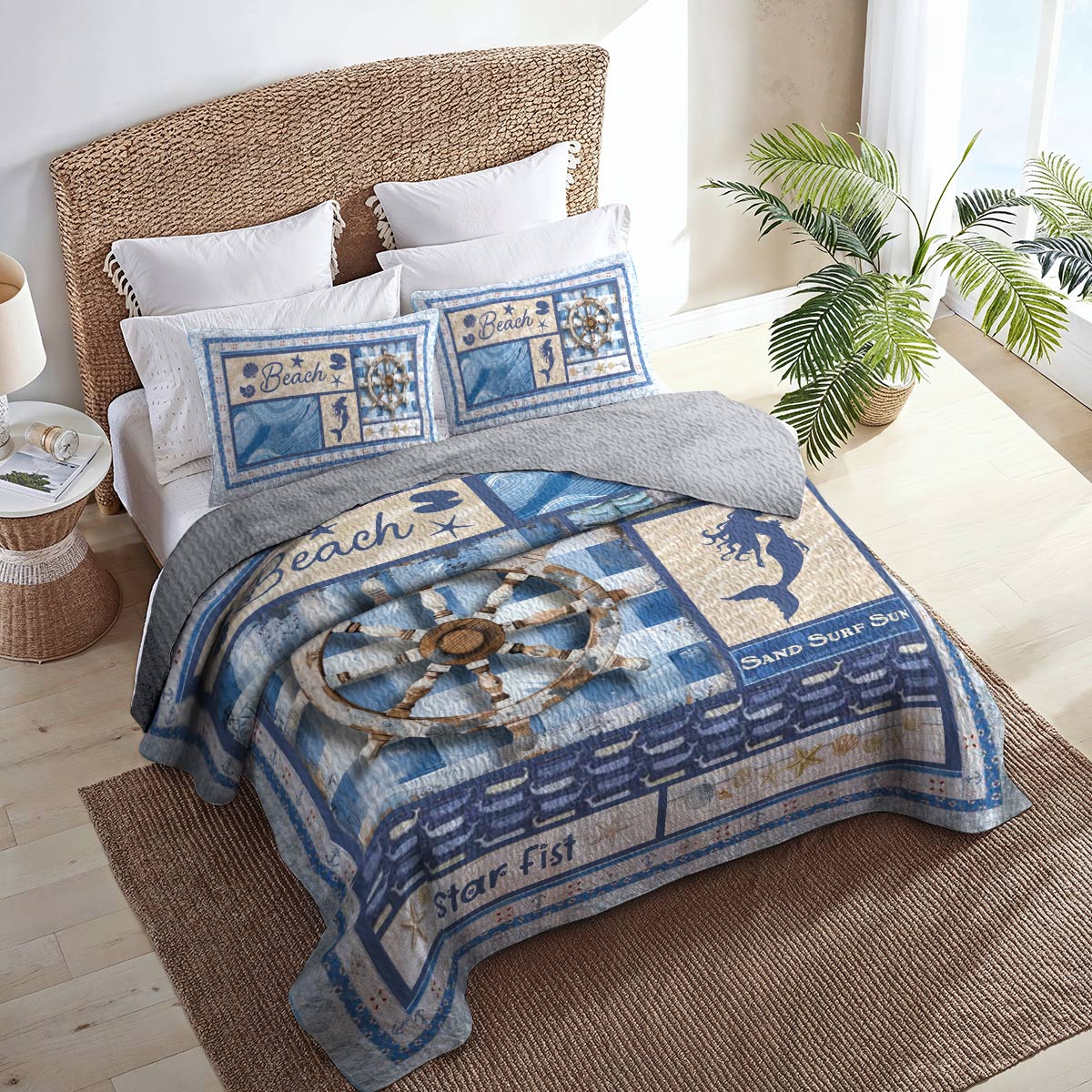 Shineful All Season Quilt 3-Piece Ocean Treasure