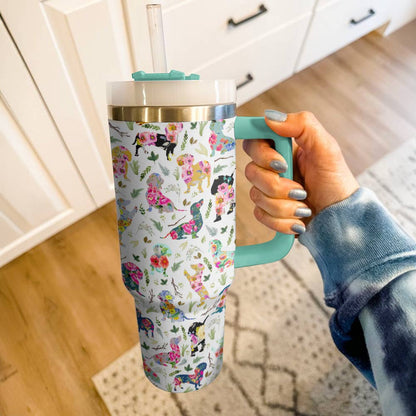 Shineful Tumbler Floral Dachshund