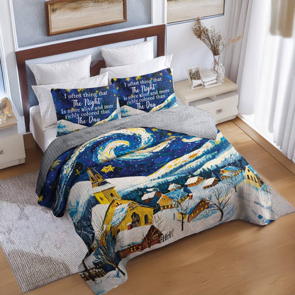Shineful All Season Quilt 3-Piece Set Starry Village