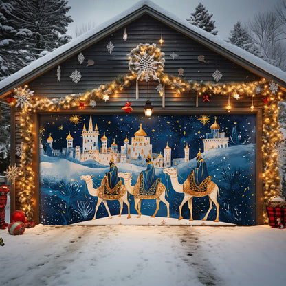 Shineful Garage Door Banner Decoration Three Kings
