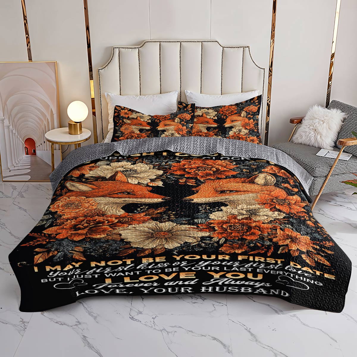 Shineful All Season Quilt 3-Piece Set Darling Fox Love