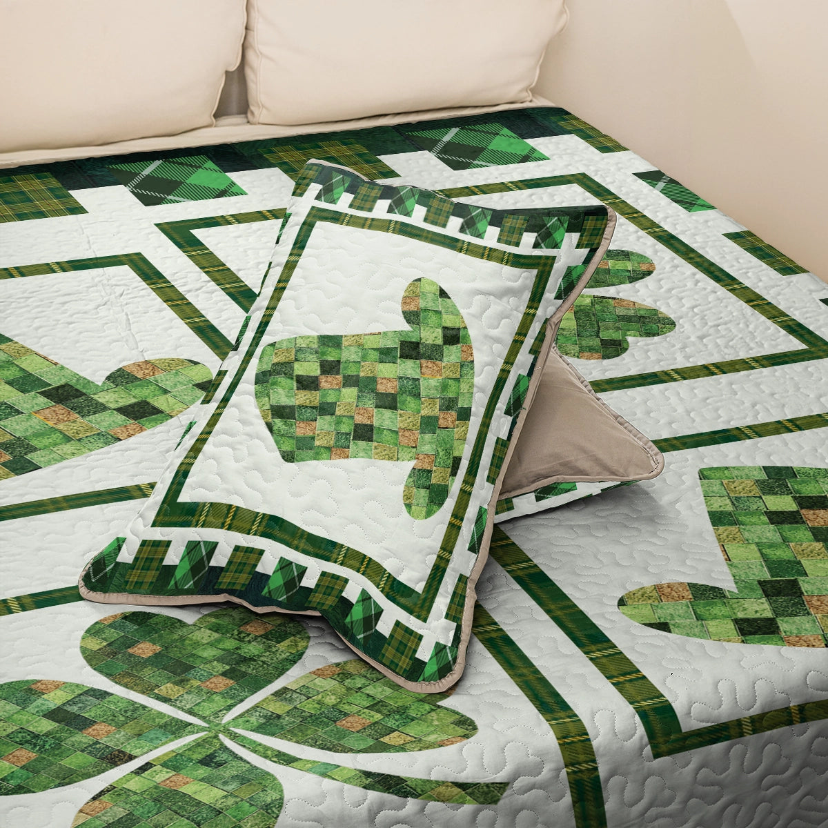 Shineful All Season Quilt 3-Piece Set - Irish Celtic Patchwork Leprechaun