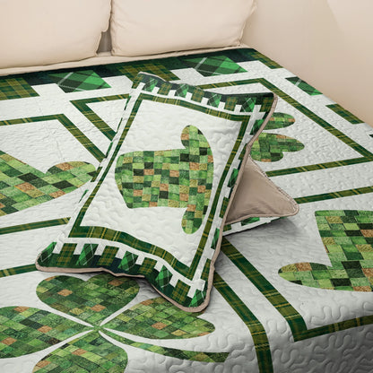 Shineful All Season Quilt 3-Piece Set - Irish Celtic Patchwork Leprechaun