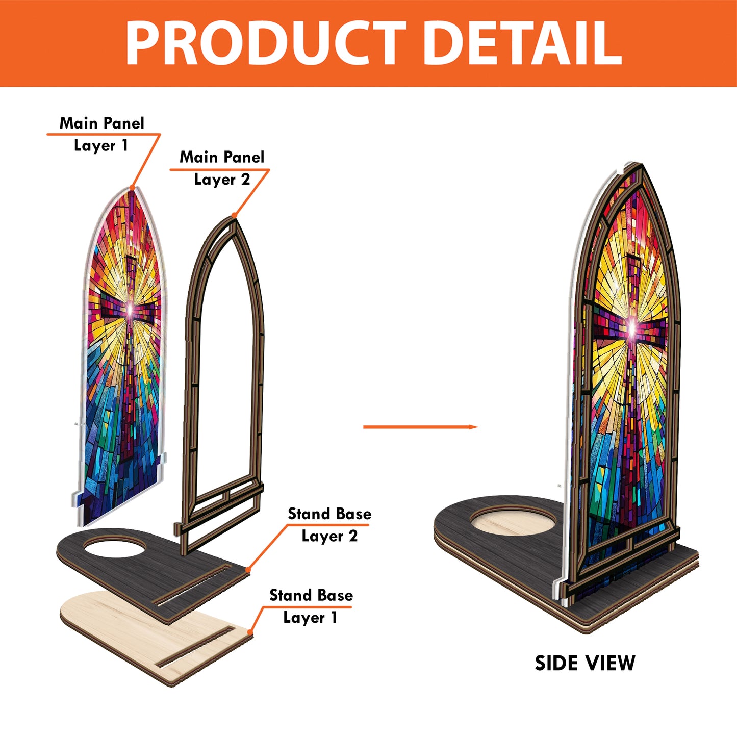 Shineful Suncatcher Candle Holder Cross of Light