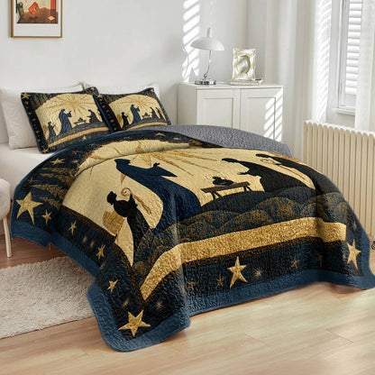 Shineful All Season Quilt 3-Piece Set - Holy Night Nativity