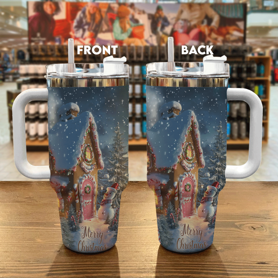 Shineful Tumbler Gingerbread House