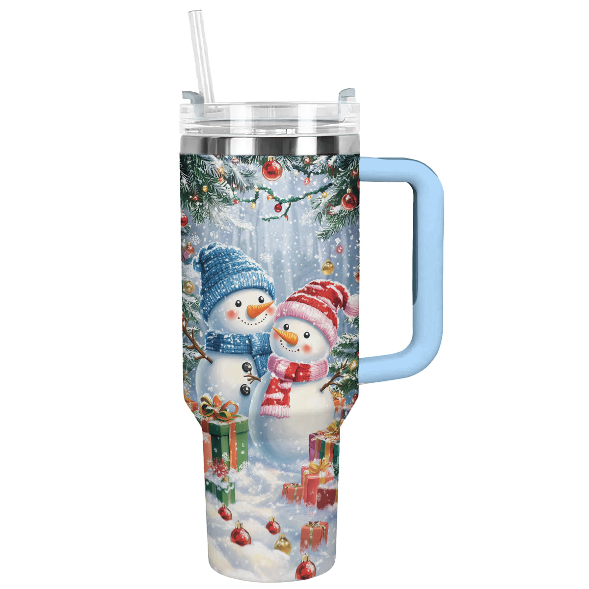 Shineful Tumbler Frosty Snowman Couple