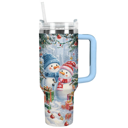 Shineful Tumbler Frosty Snowman Couple