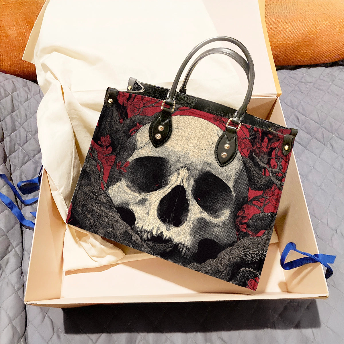 Shineful Leather Bag Redbound Skull