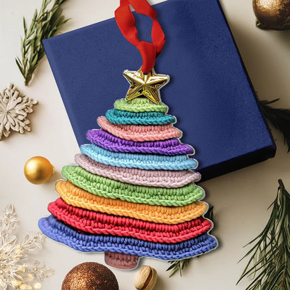 Shineful 2D Acrylic Ornament Colorful Crochet Christmas Tree