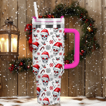 Shineful Tumbler Skull Santa Holiday