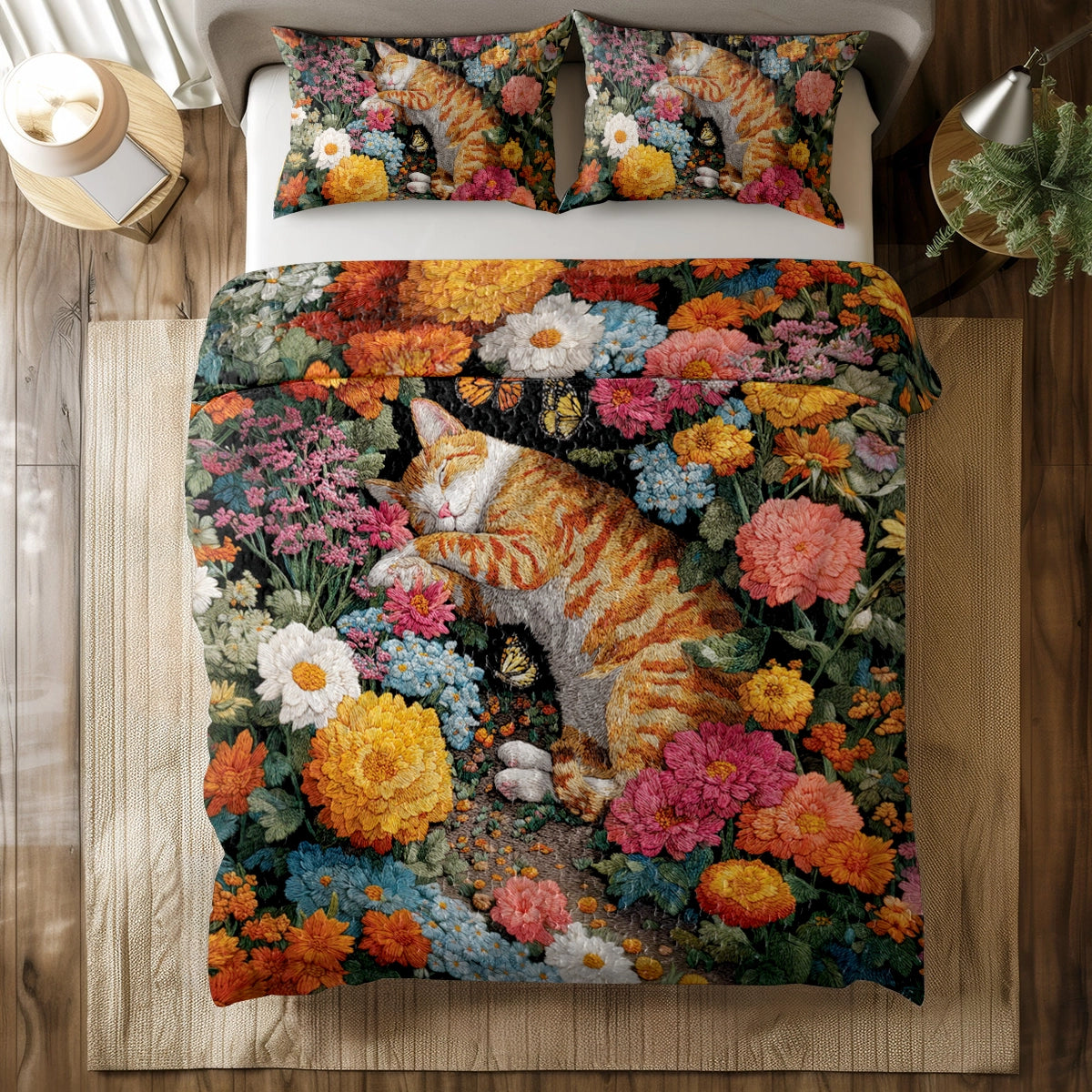 Shineful All Season Quilt 3-Piece Set Where The Cat Dreams