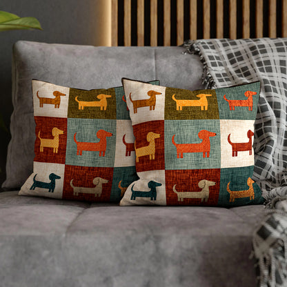 Shineful 2D Print Cushion Cover, Pillowcase, Pillows Covers Colorful Dachshund Patch