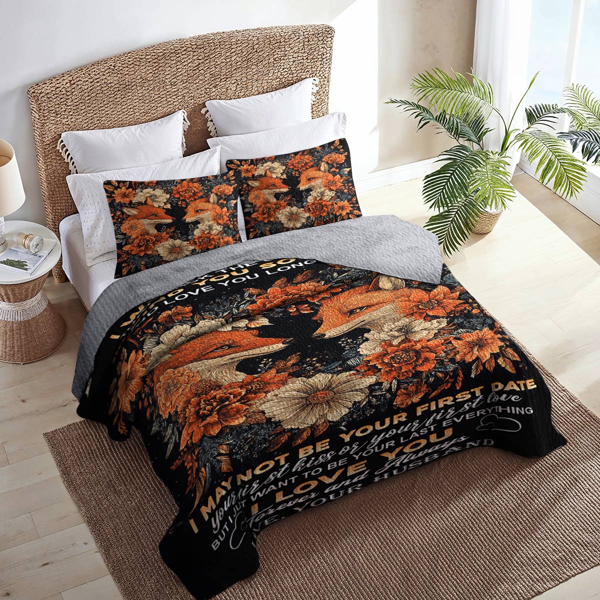 Shineful All Season Quilt 3-Piece Set Darling Fox Love