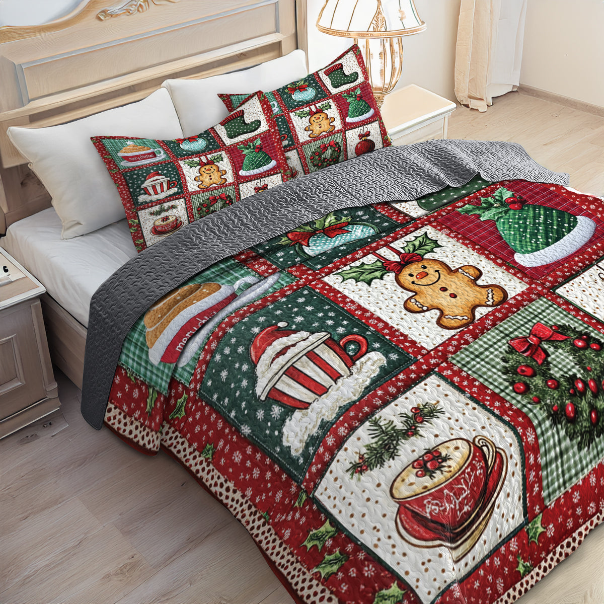Shineful All Season Quilt 3-Piece Set Christmas Spirit