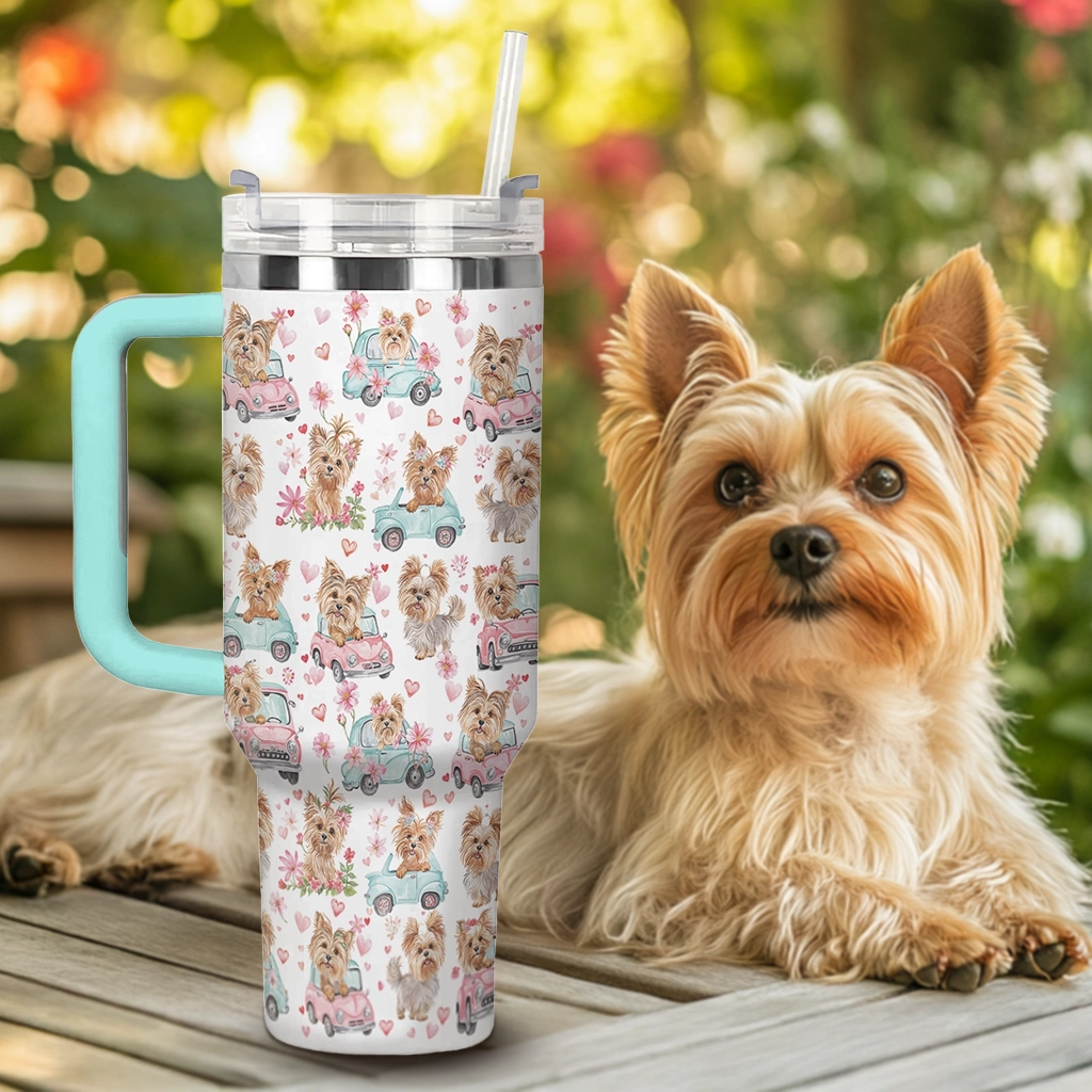 Shineful Tumbler Yorkie Love Ride