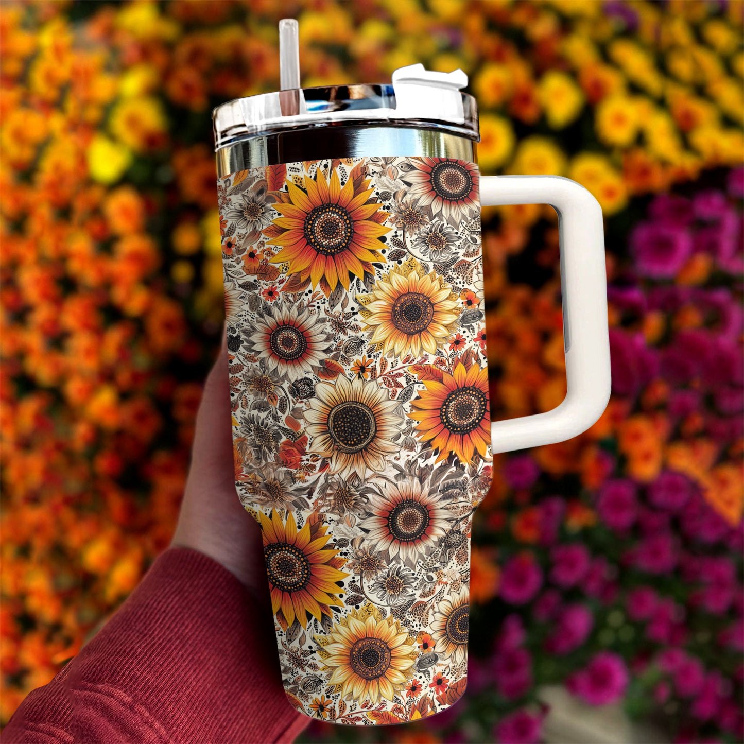 Shineful Tumbler Boho Autumn Sunflower