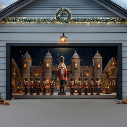 Shineful Garage Door Banner Decoration Nutcracker Castle Guard Christmas