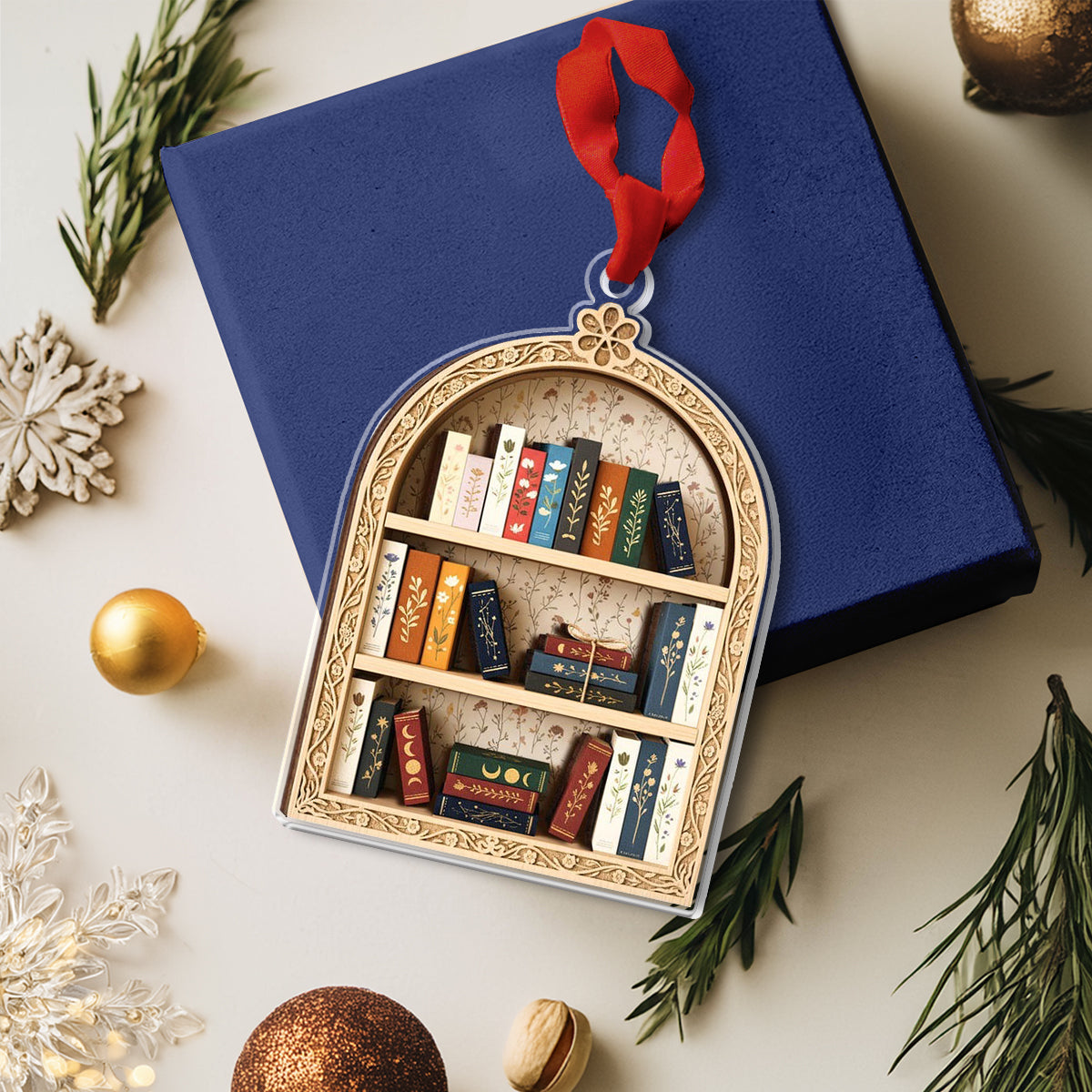 Shineful 2D Acrylic Ornament Literary Christmas