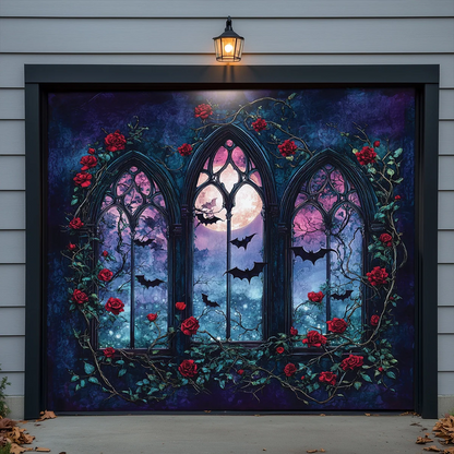 Shineful Garage Door Banner Decoration - Crimson Moonlight