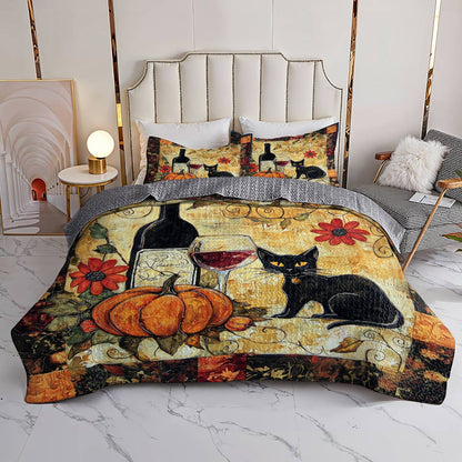 Shineful All Season Quilt 3-Piece Set Gentle Wine In Fall