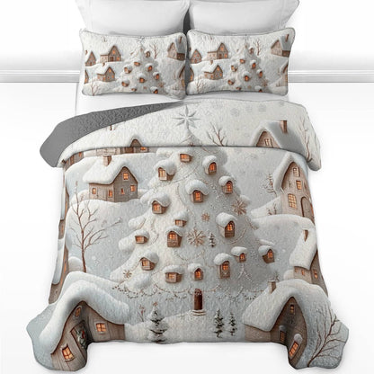 Shineful All Season Quilt 3-Piece Set Hometown Christmas Lovely