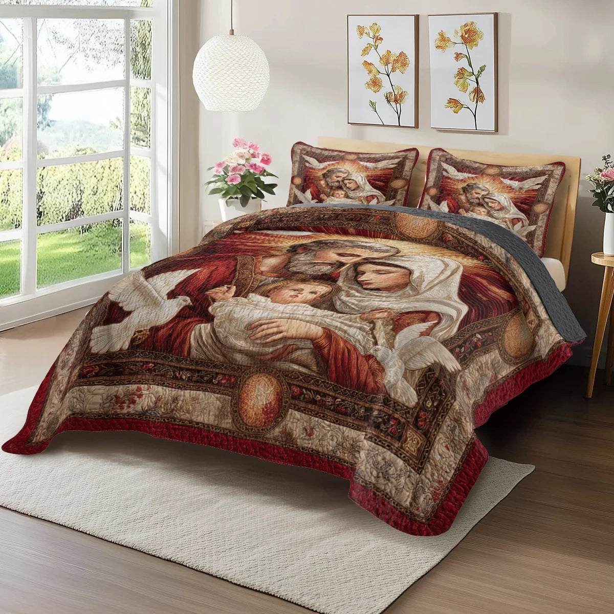 Shineful Quilt 3-Piece Set Light of the Holy Family