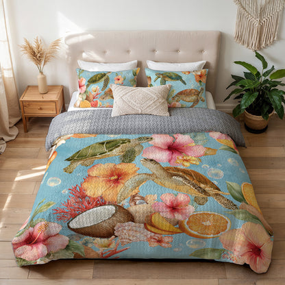 Shineful All Season Quilt 3-Piece Set Coastal Bloom