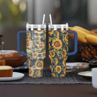 Shineful Personalized Tumbler Sunflower Affirmation