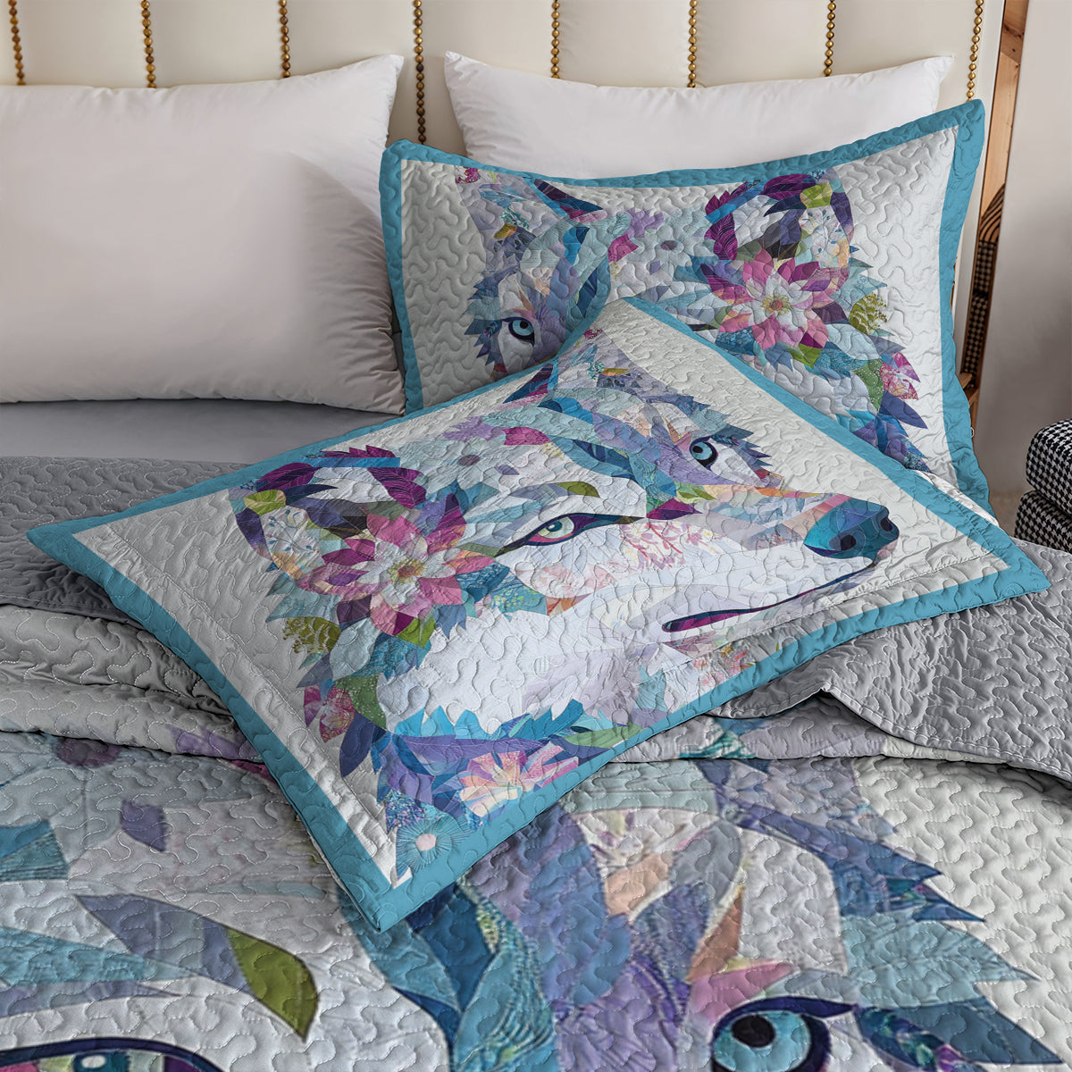 Shineful All Season Quilt 3-Piece Set  Mystical Wolf
