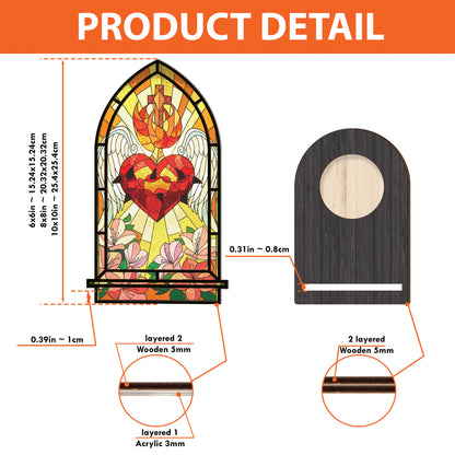 Shineful Suncatcher Candle Holder Sacred Heart Glow