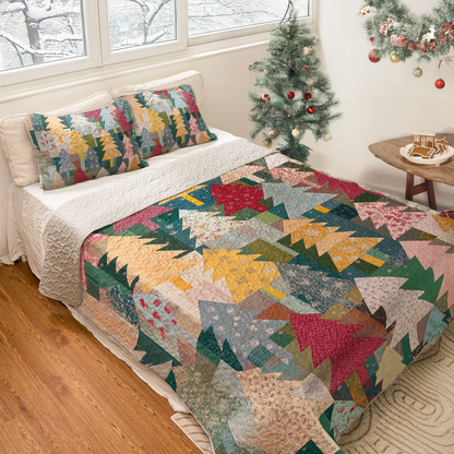 Shineful All Season Quilt 3-Piece Set Rustic Christmas Forest