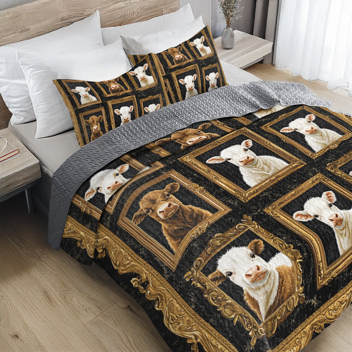 Shineful All Season Quilt 3-Piece Set Classic Cow Gallery